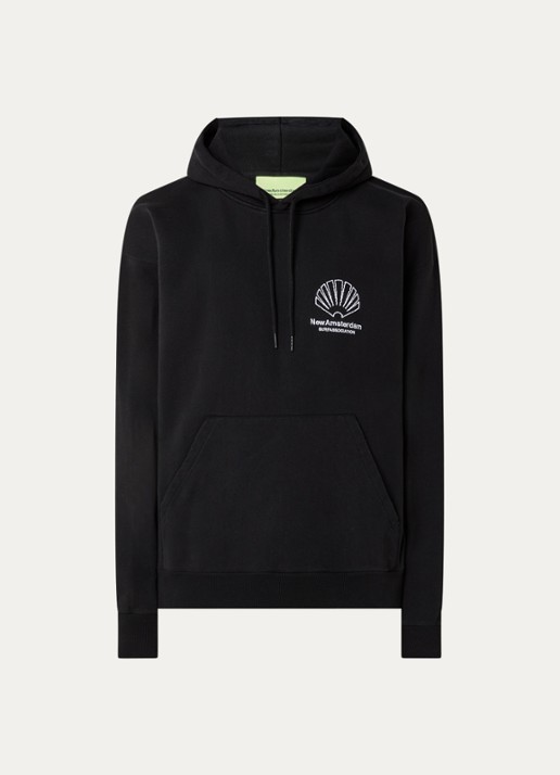 New Amsterdam Surf Association Hoodie met logo- en backprint - voorkant 4 zwart