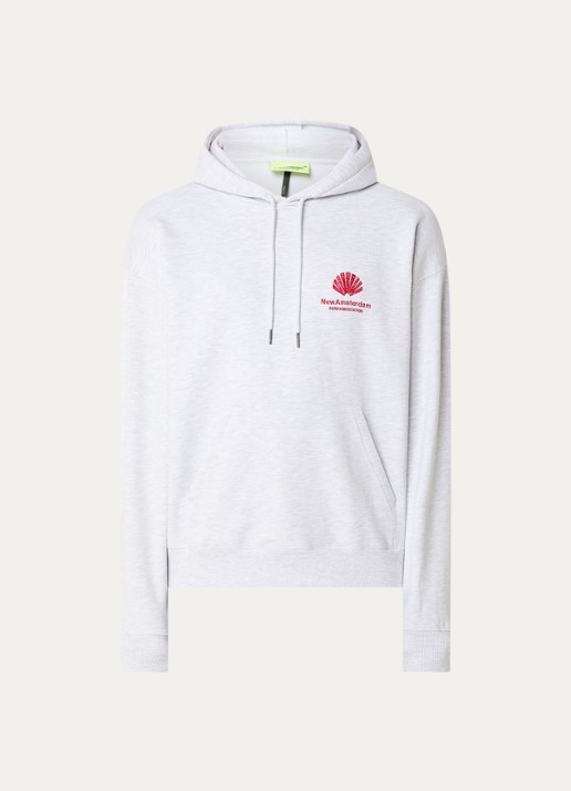 New Amsterdam Surf Association Hoodie met logo- en backprint - voorkant grijsmele