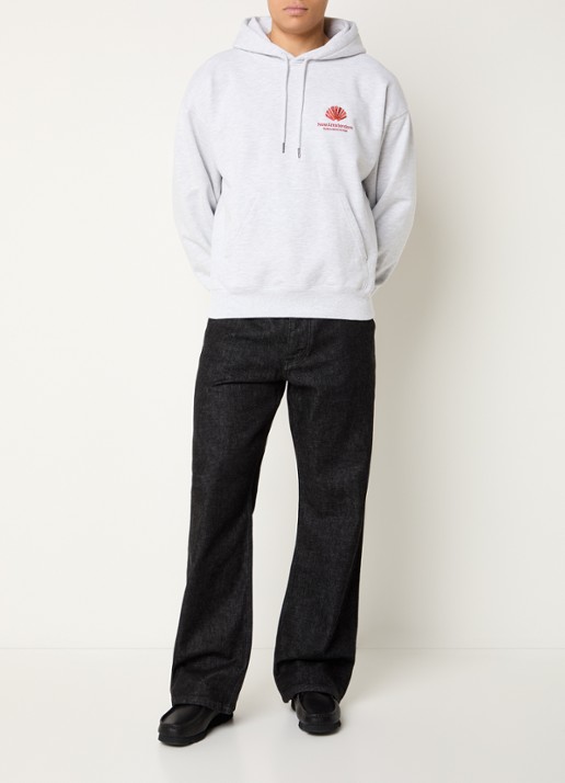 New Amsterdam Surf Association Hoodie met logo- en backprint - voorkant 2 grijsmele