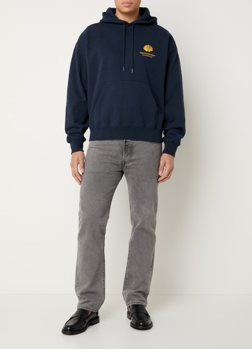 New Amsterdam Surf Association Hoodie met logo- en backprint - voorkant 5 donkerblauw