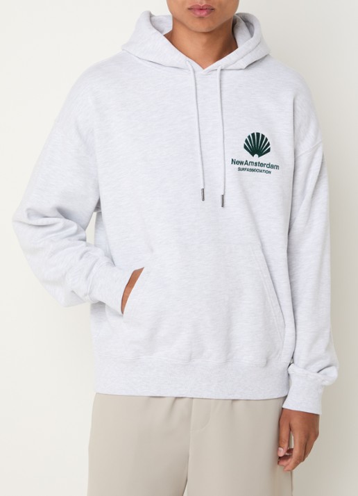 New Amsterdam Surf Association Hoodie met logoborduring - achterkant 5 grijsmele