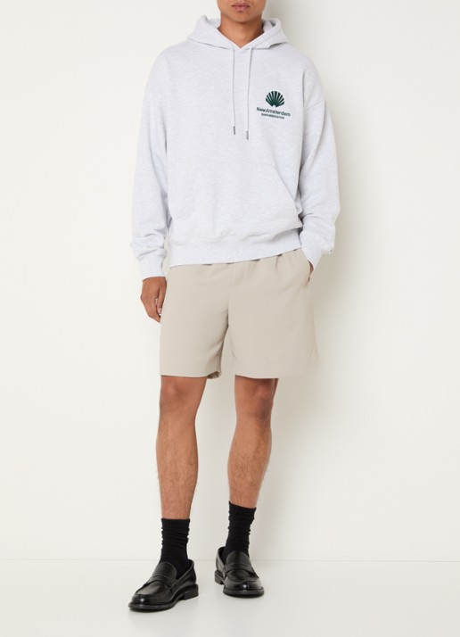 New Amsterdam Surf Association Hoodie met logoborduring - voorkant 2 grijsmele