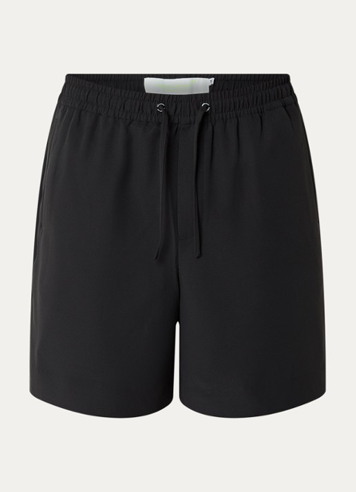 New Amsterdam Surf Association Loose fit korte broek met print - voorkant 2 zwart