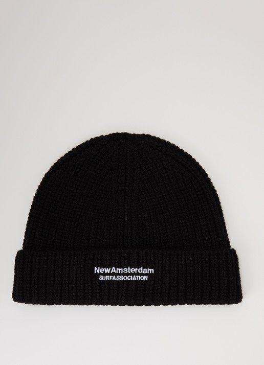 New Amsterdam Surf Association Muts met logoborduring - voorkant zwart