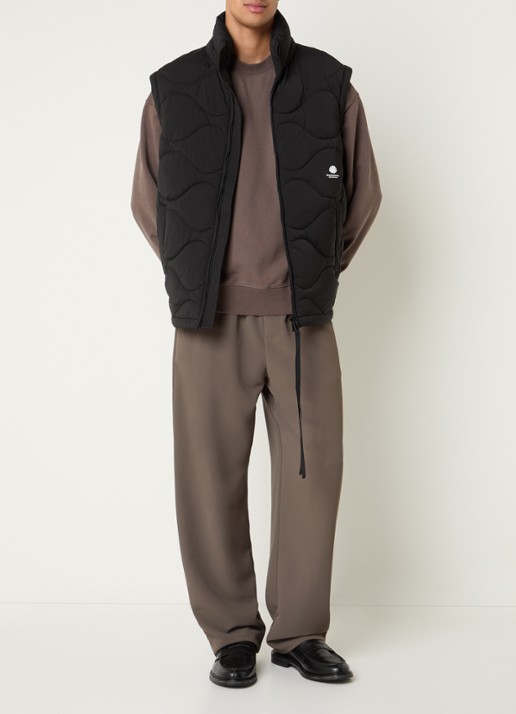 New Amsterdam Surf Association Puffer jack met quilt patroon en logoborduring - voorkant 3 zwart