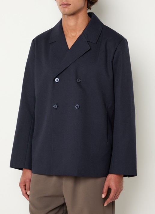 New Amsterdam Surf Association Regular fit colbert met steekzakken - detail 4 donkerblauw