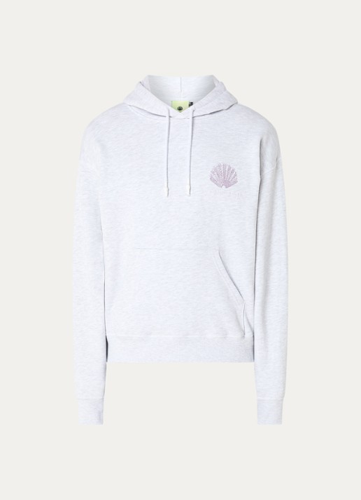 New Amsterdam Surf Association Sprayed hoodie met logo- en backprint - voorkant 3 grijs