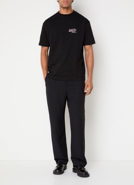 New Amsterdam Surf Association Straight fit chino met steekzakken - voorkant 5 zwart