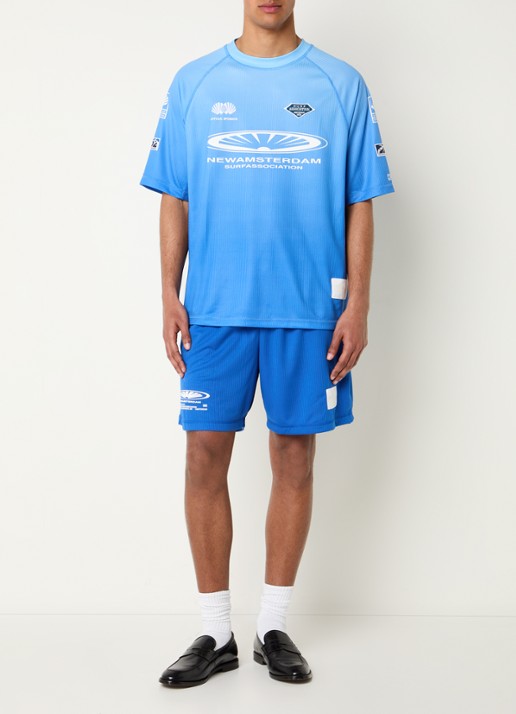 New Amsterdam Surf Association Straight fit korte broek met ritszakken - voorkant 3 zwart