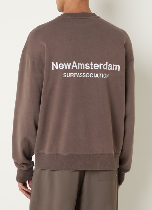 New Amsterdam Surf Association Sweater met logo- en backprint - achterkant 3 wit