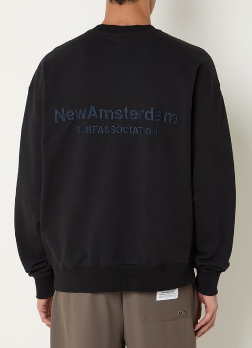 New Amsterdam Surf Association Sweater met logo- en backprint - achterkant 3 zwart
