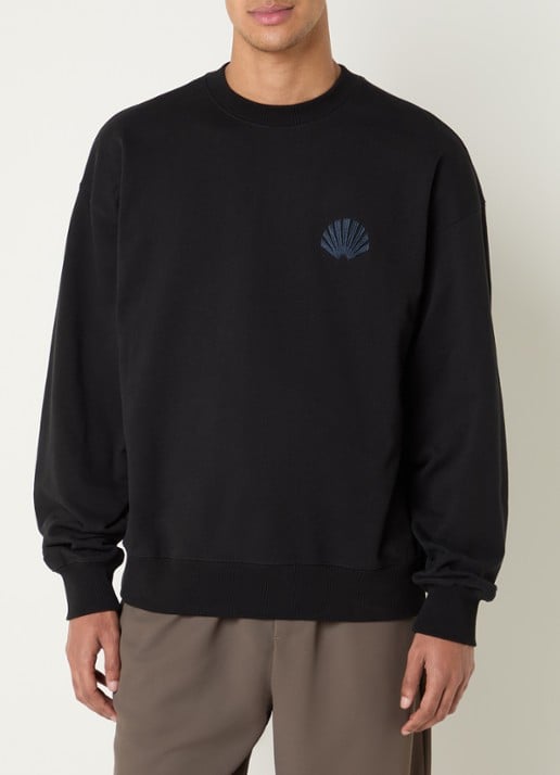 New Amsterdam Surf Association Sweater met logo- en backprint - detail 4 zwart