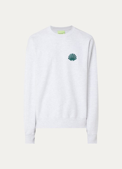 New Amsterdam Surf Association Sweater met logo- en backprint - voorkant grijsmele
