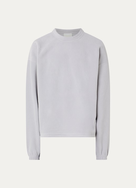 New Amsterdam Surf Association Sweater van fleece met backprint - voorkant 3 lichtgrijs