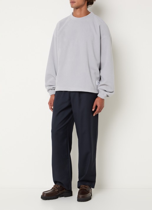 New Amsterdam Surf Association Sweater van fleece met backprint - voorkant 4 lichtgrijs