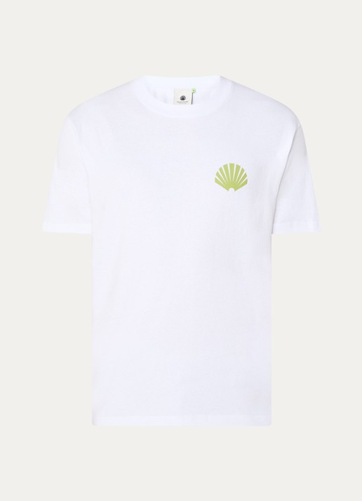 New Amsterdam Surf Association T-shirt met logo- en backprint - voorkant 3 wit