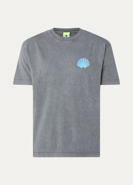 New Amsterdam Surf Association T-shirt met logo- en backprint - voorkant middengrijs