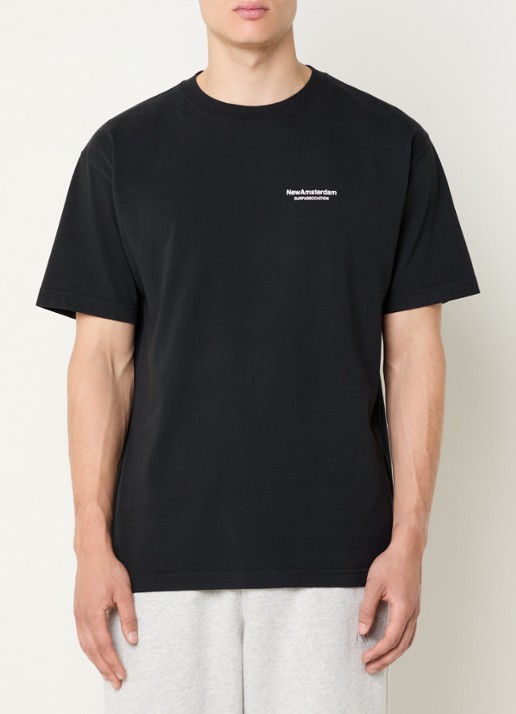 New Amsterdam Surf Association T-shirt met logo- en backprint - achterkant 4 zwart