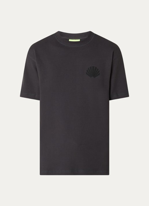 New Amsterdam Surf Association T-shirt met logo- en backprint - voorkant 3 beige
