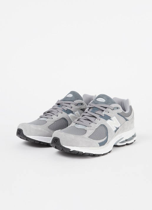 New Balance 2002R sneaker van suède met mesh details  - detail 3 grijs