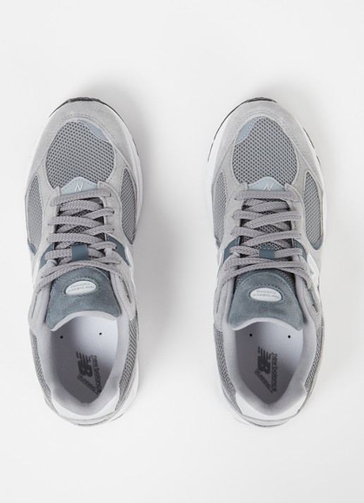 New Balance 2002R sneaker van suède met mesh details  - detail 5 grijs