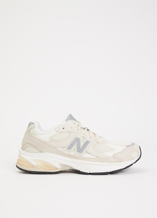 New Balance 2010 sneaker van mesh met suède details - voorkant 5 creme