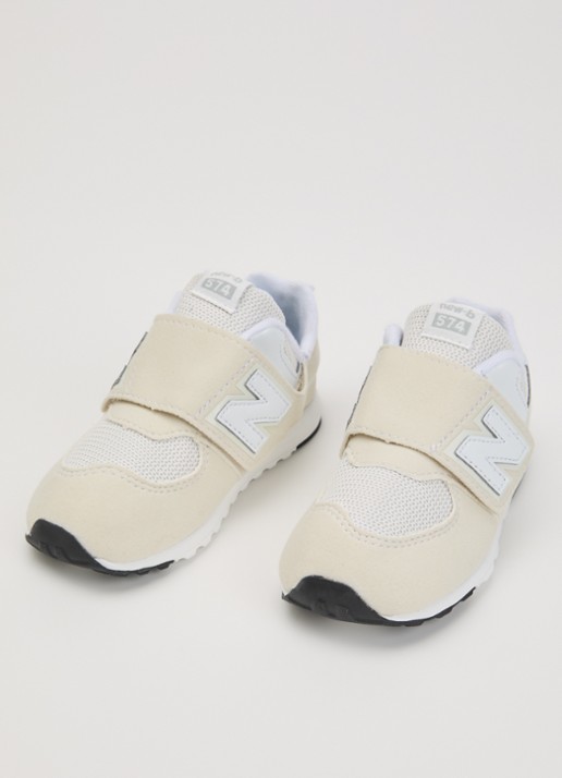 New Balance 574 sneaker met logo - voorkant 4 beige