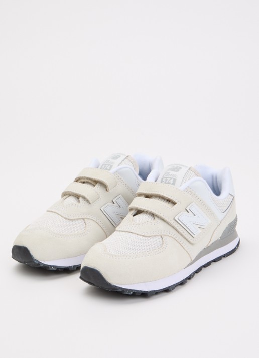 New Balance 574 sneaker met suède details - voorkant 3 gebroken wit