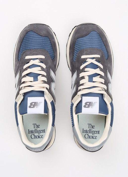 New Balance 574 sneaker van met suède en mesh details - detail 5 indigo