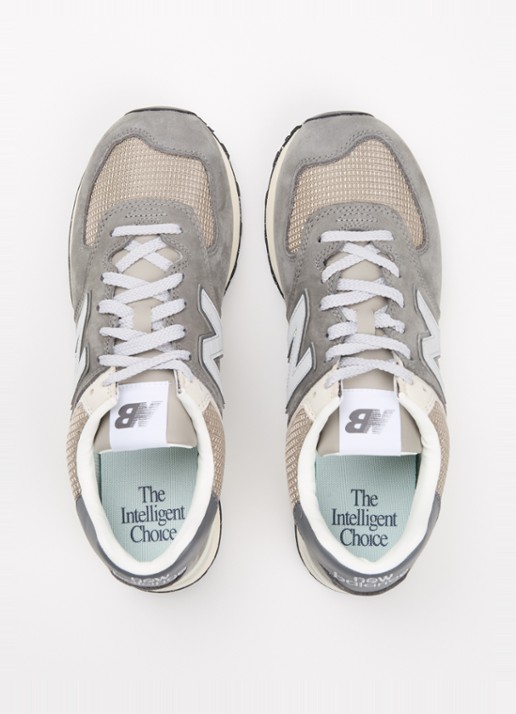 New Balance 574 sneaker van suède met mesh details - detail 5 grijs