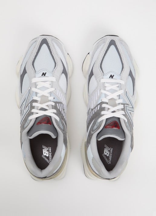 New Balance 9060 sneaker met mesh en suède details - detail 4 lichtgrijs