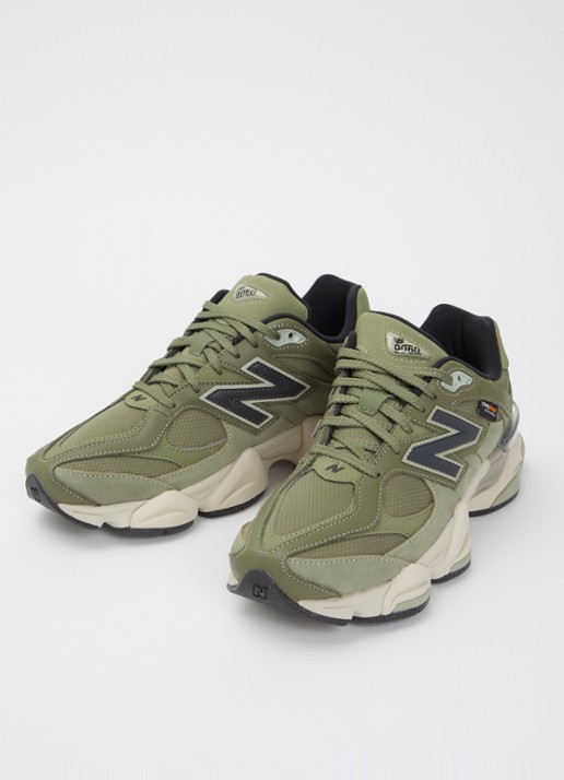 New Balance 9060 sneaker met mesh en suède details - detail 3 legergroen