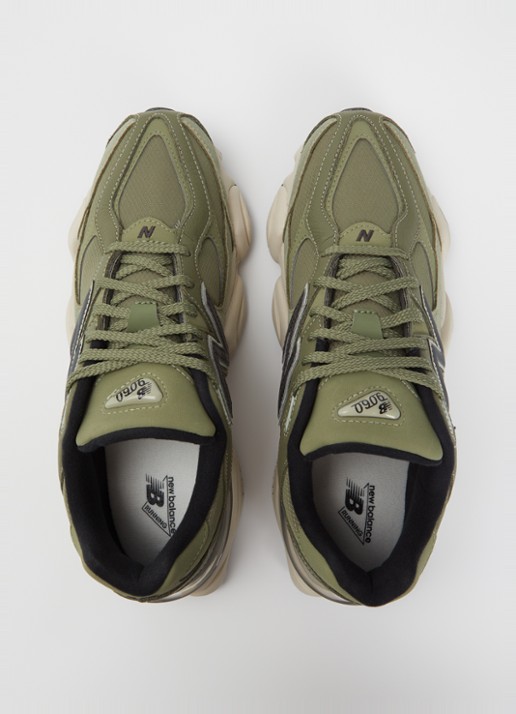 New Balance 9060 sneaker met mesh en suède details - detail 4 legergroen