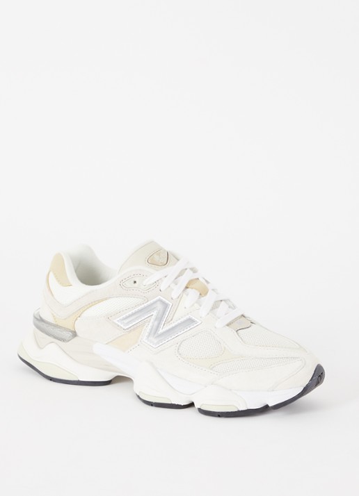 New Balance 9060 sneaker met suède details - voorkant 4 beige