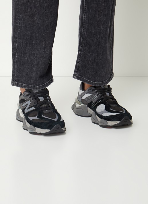 New Balance 9060 sneaker met suède details - voorkant 2 zwart