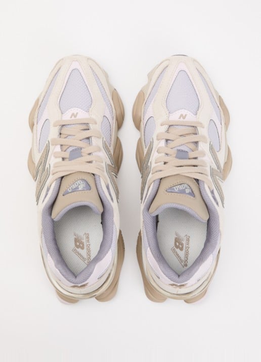 New Balance 9060 sneaker van mesh met suède details - detail 3 donkerbeige
