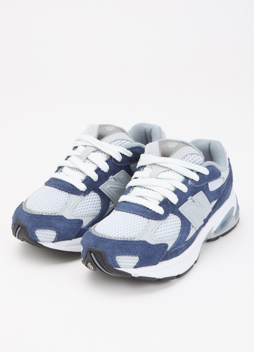 New Balance Abzorb 2010 sneaker van suède met details van mesh - voorkant 3 donkerblauw