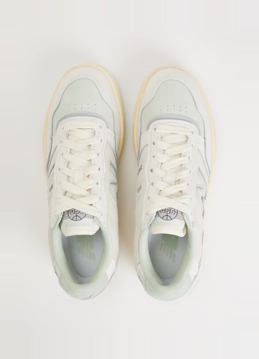New Balance BB950 sneaker van leer met details van nubuck - detail 3 lindegroen