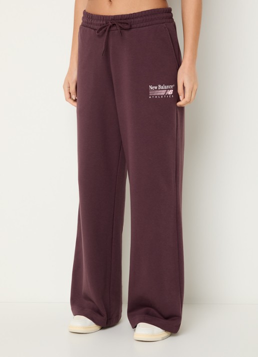 New Balance French Terry high waist loose fit joggingbroek - detail bruin
