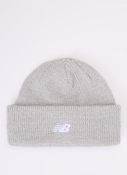 New Balance Grofgebreide muts met logoborduring - voorkant grijs