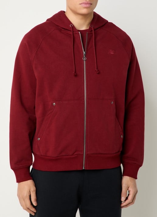 New Balance Hoodie met logoborduring en steekzakken