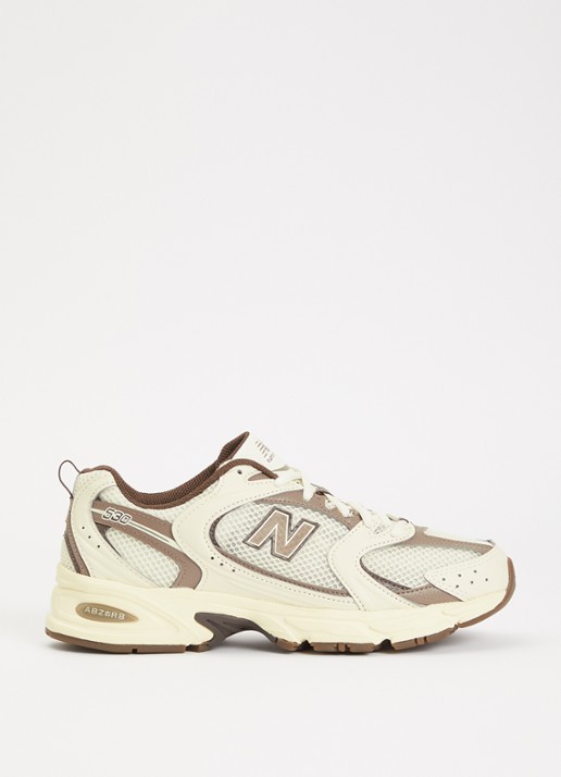 New Balance M350 Turtledove sneaker met details van mesh - voorkant bruin