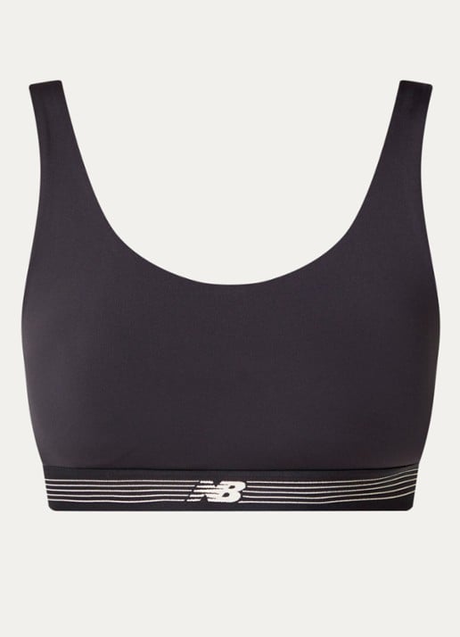 New Balance Sport bh met light support en uitneembare vulling - voorkant antraciet