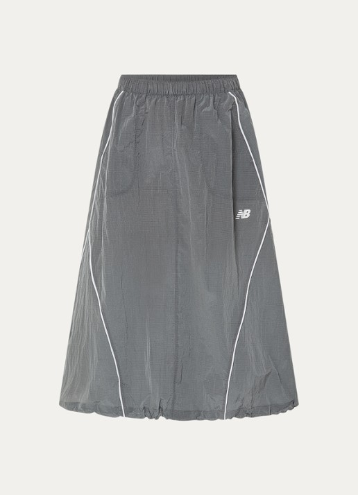 New Balance Sport Legacy midi rok met logo  - voorkant 3 grijs