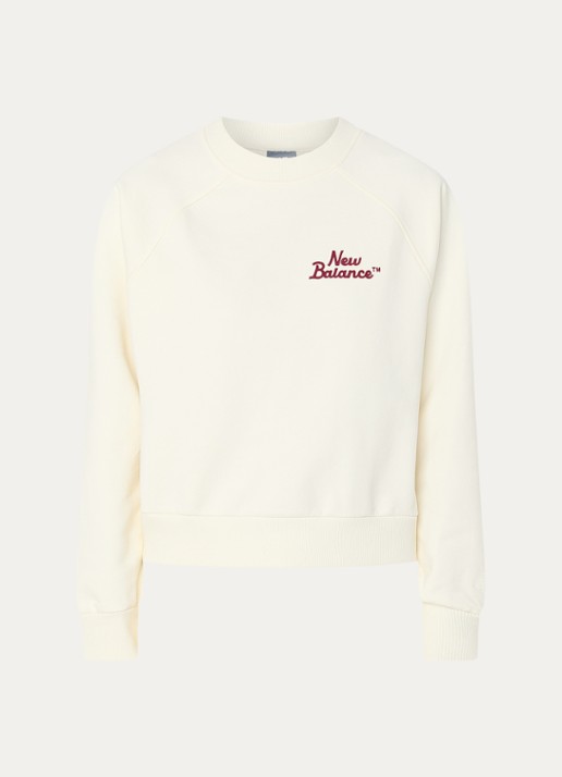New Balance Sweater met logo - voorkant 2 gebroken wit