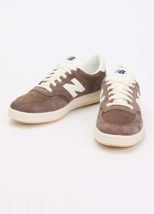 New Balance T500 sneaker van suède - detail 2 bruin