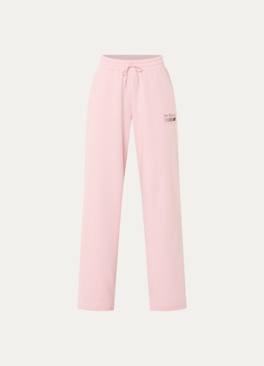 New Balance Trackside high waist straight fit joggingbroek met logo - voorkant roze