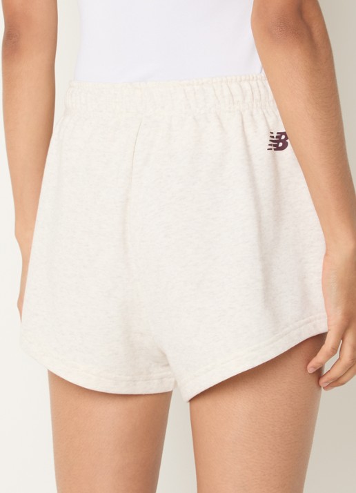 New Balance Trackside high waist straight fit korte joggingbroek met logo - achterkant 5 grijs