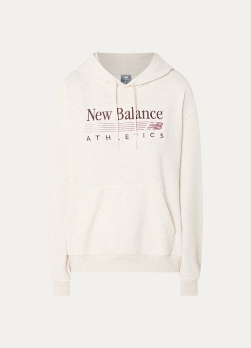 New Balance Trackside hoodie met logoborduring - voorkant 4 grijs