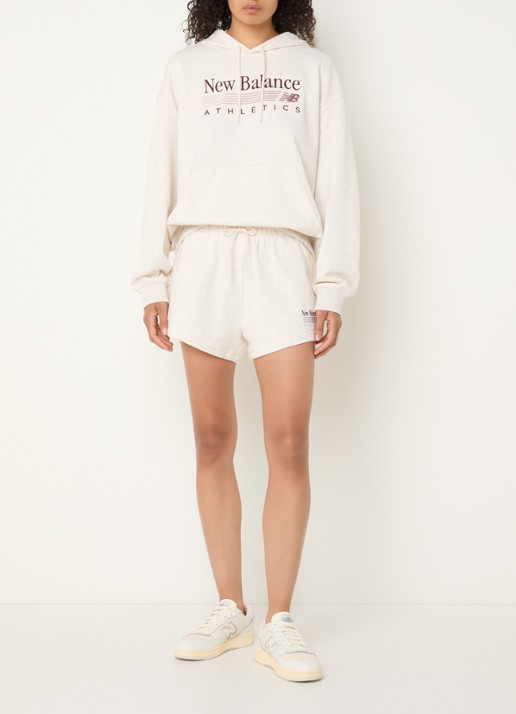 New Balance Trackside hoodie met logoborduring - voorkant 5 grijs